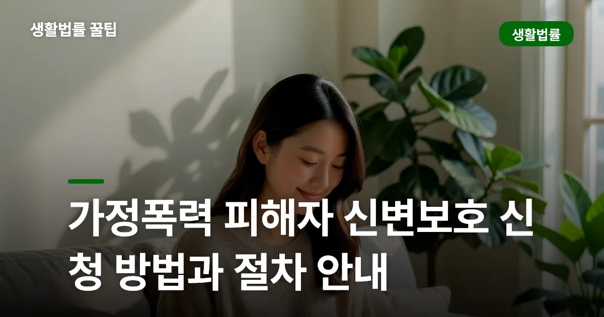 가정폭력 피해자 신변보호 신청 방법과 절차 안내