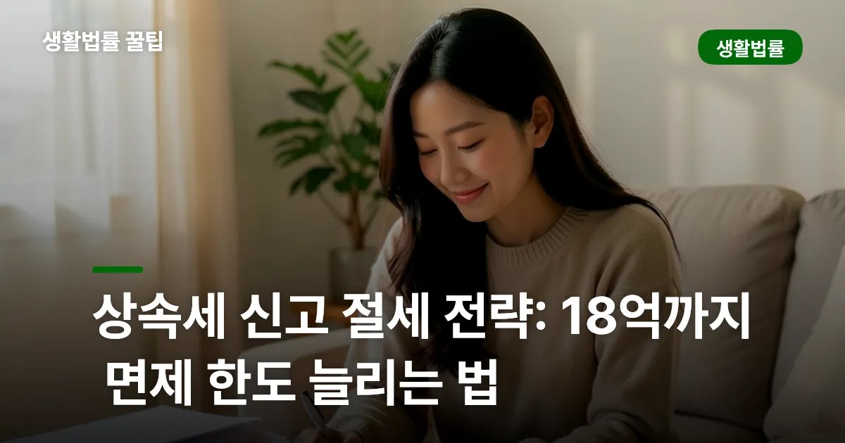 상속세 신고 절세 전략: 18억까지 면제 한도 늘리는 법