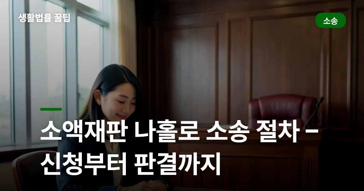 소액재판 나홀로 소송 절차 – 신청부터 판결까지