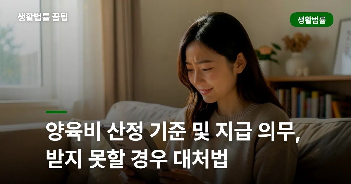양육비 산정 기준 및 지급 의무, 받지 못할 경우 대처법