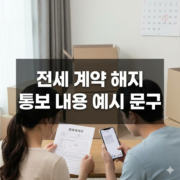 전세 계약 해지 통보 내용 예시 문구