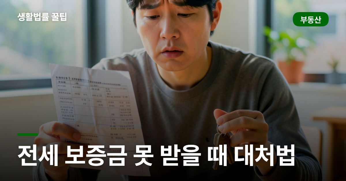 전세 보증금 못 받을 때 대처법