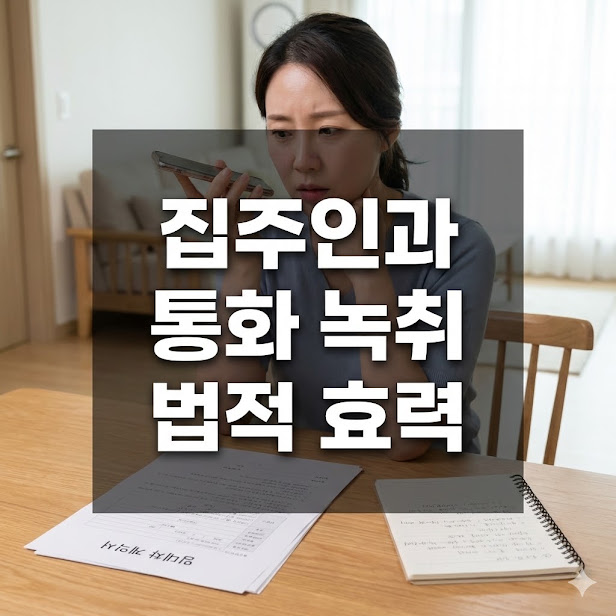 집주인과 통화 녹취 법적 효력