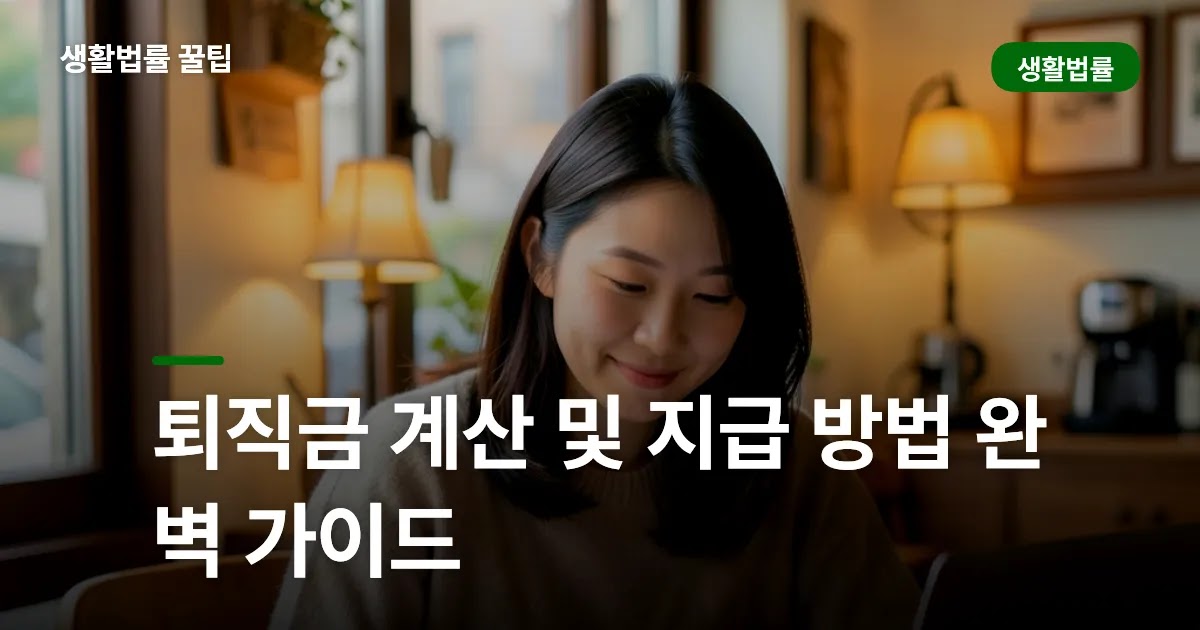 퇴직금 계산 및 지급 방법 완벽 가이드